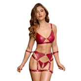 Cottelli Red Crotchless Bondage Set > Clothes > Bra Sets